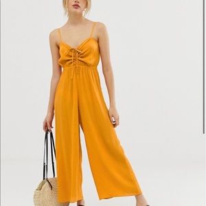 ASOS DESIGN Petite cami mustard jumpsuit